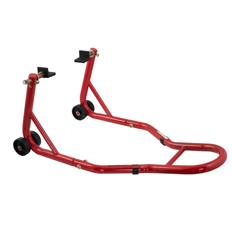 Mi experiencia con el soporte A-Pro Moto para rueda balancín rojo.